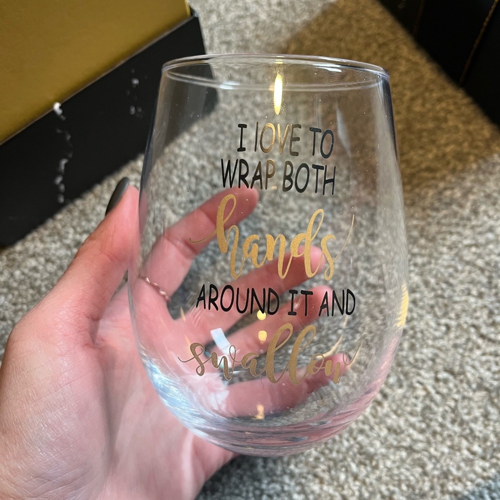 Wine glass - joke gift / white elephant gift